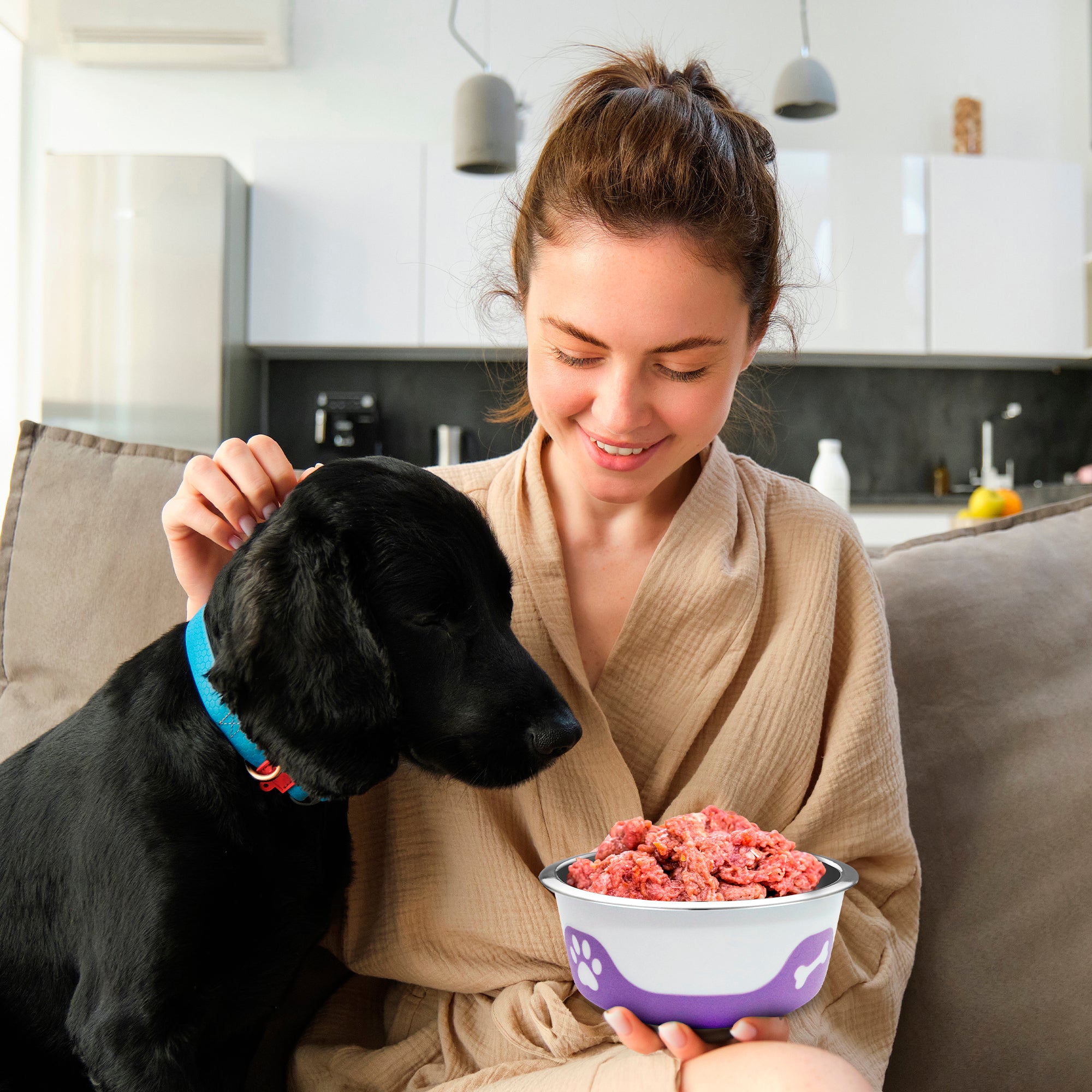 Thermocool Insulated Pet Bowls, No-Skid Base (Light Purple)