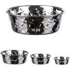Stainless Steel Pet Bowls, No-Skid Base