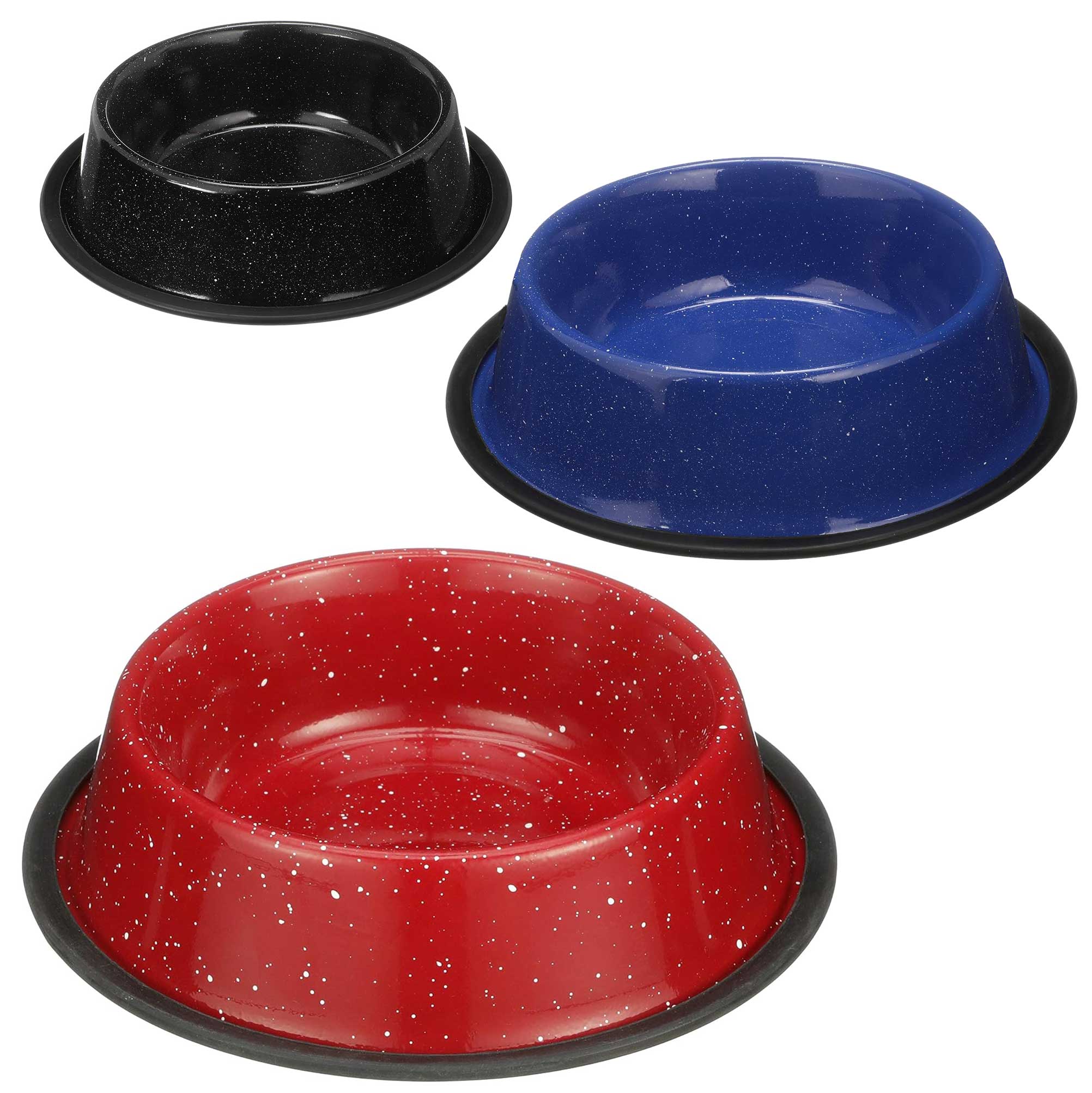 Stainless Steel Pet Bowl Speckled, No-Skid Base Main image