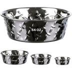 Stainless Steel Pet Bowls, No-Skid Base