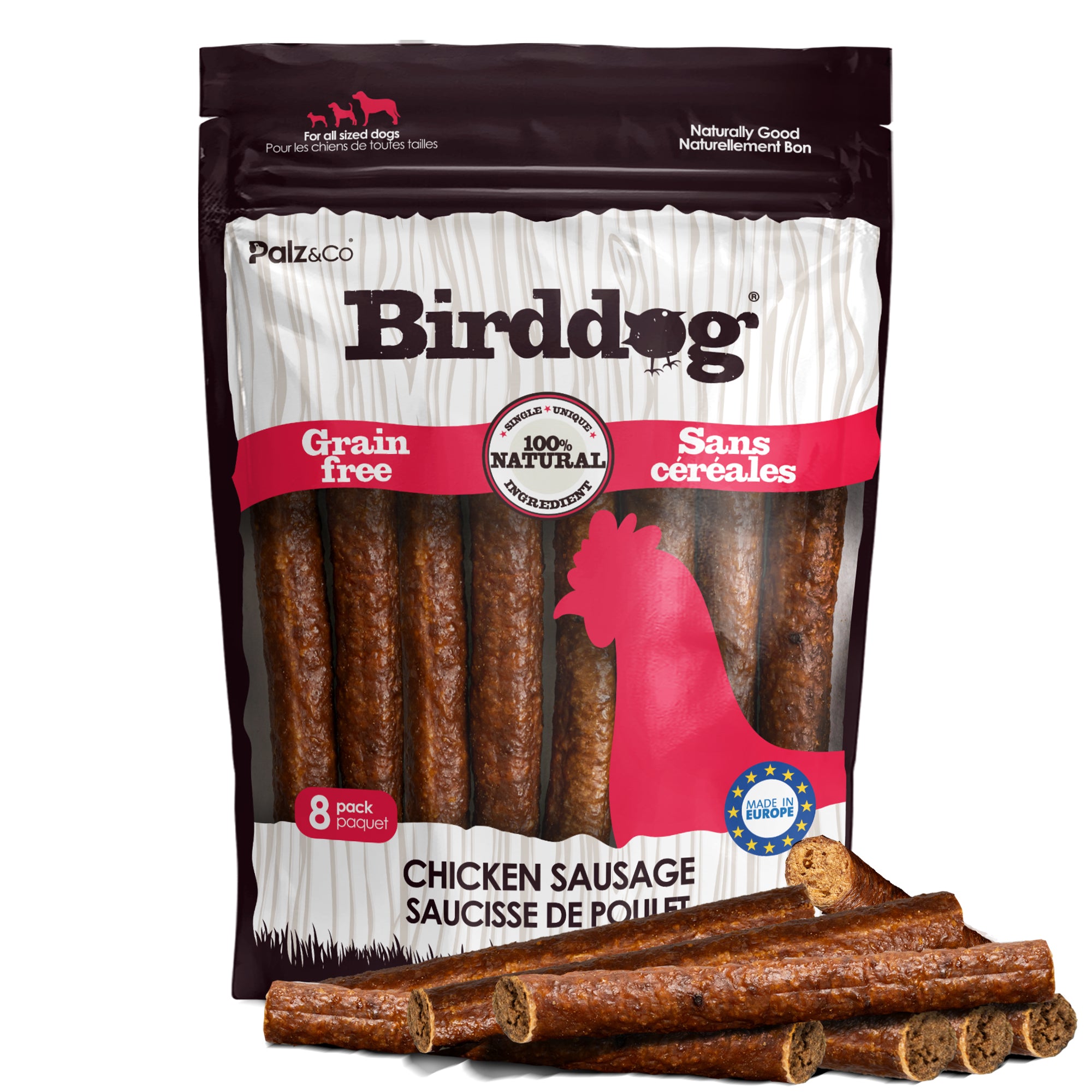 Birddog Chicken Sausage Dog Treats - 8 & 20 Pack Main image