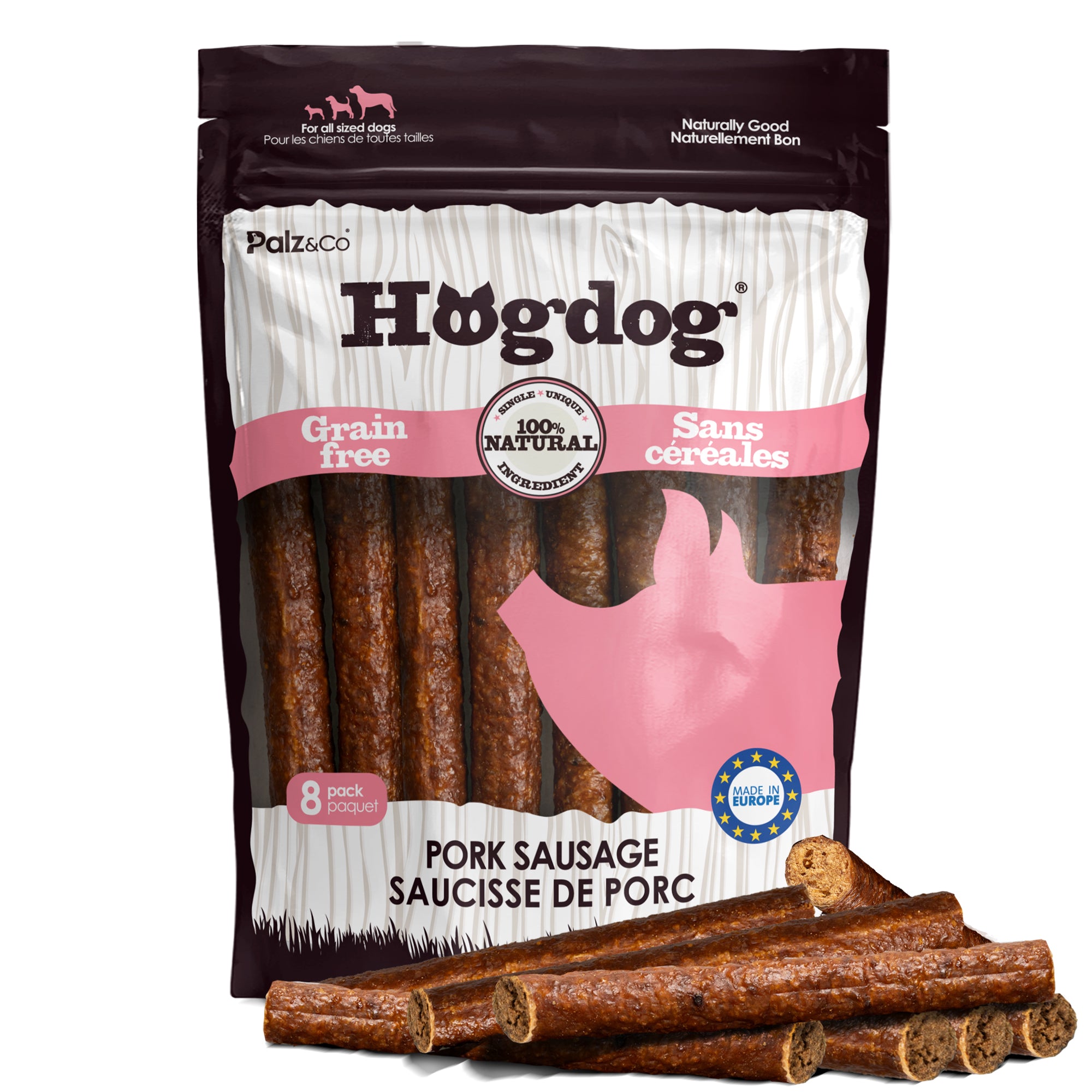 Hogdog Pork Sausage Dog Treats - 8 & 20 Pack Main image