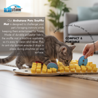 Cat playing with Archstone Pets Snuffle Mat in a home setting