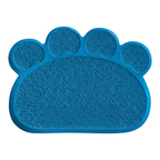 Archstone Pets - Dining Mat for Pet - Blue, Pawprint Shape