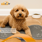 Archstone Pets - Dining Mat for Pet - Gray, Bone Shape