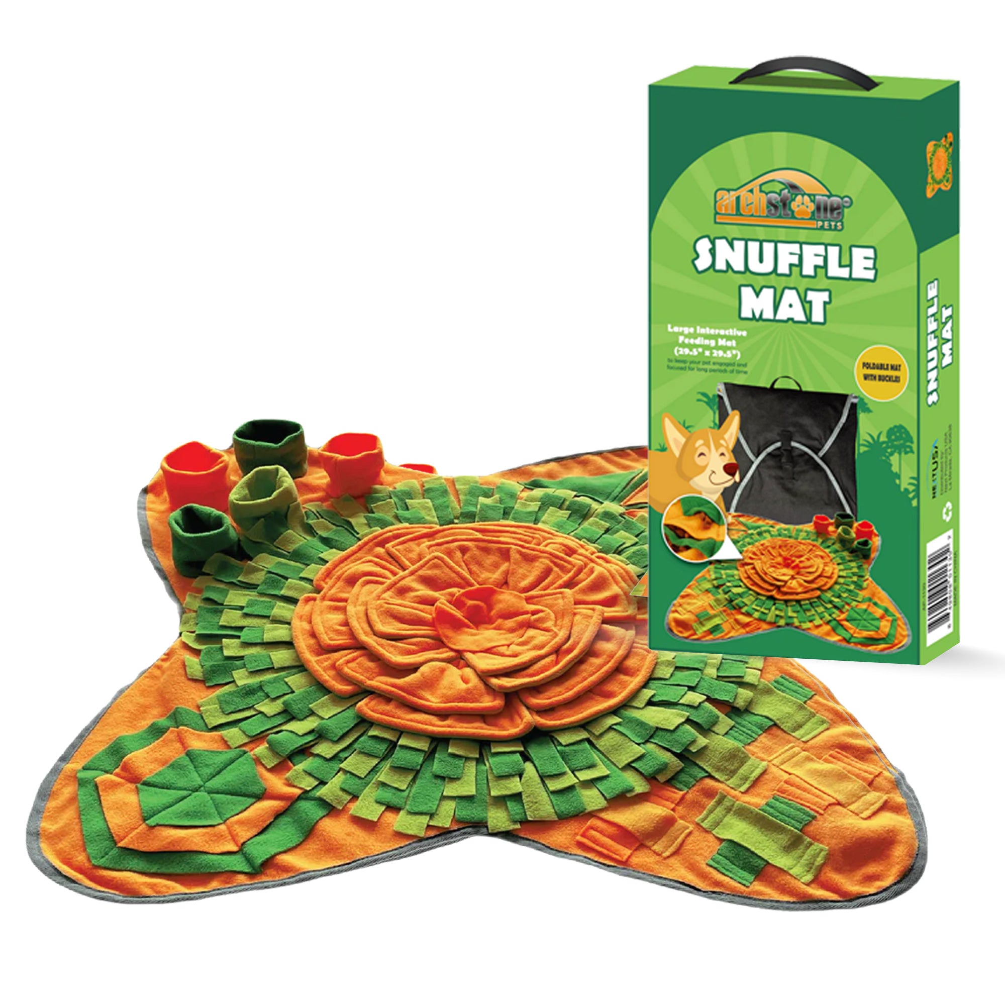 Snuffle Interactive Dog & Cat Feeding Mat - Forest Green Secondary image