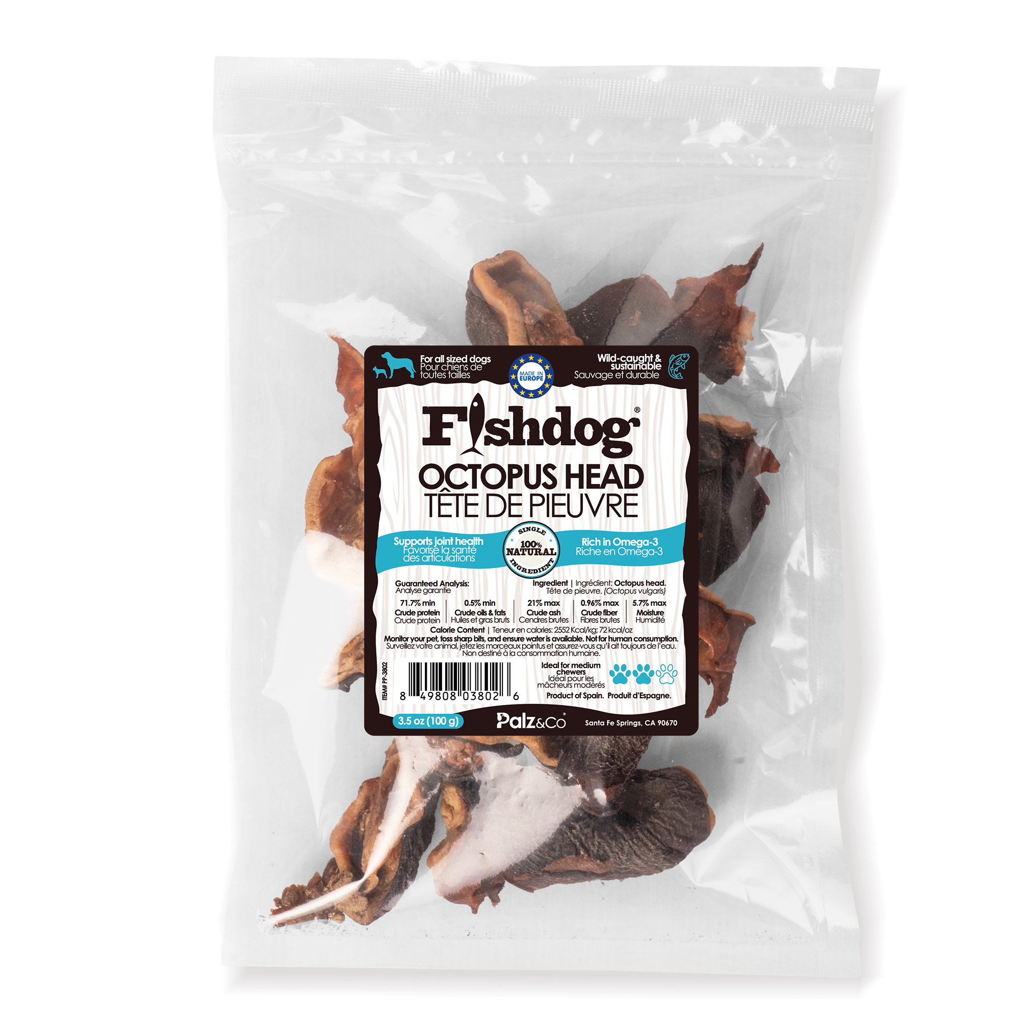 Fishdog Octopus Head - 3.5 oz (100g)