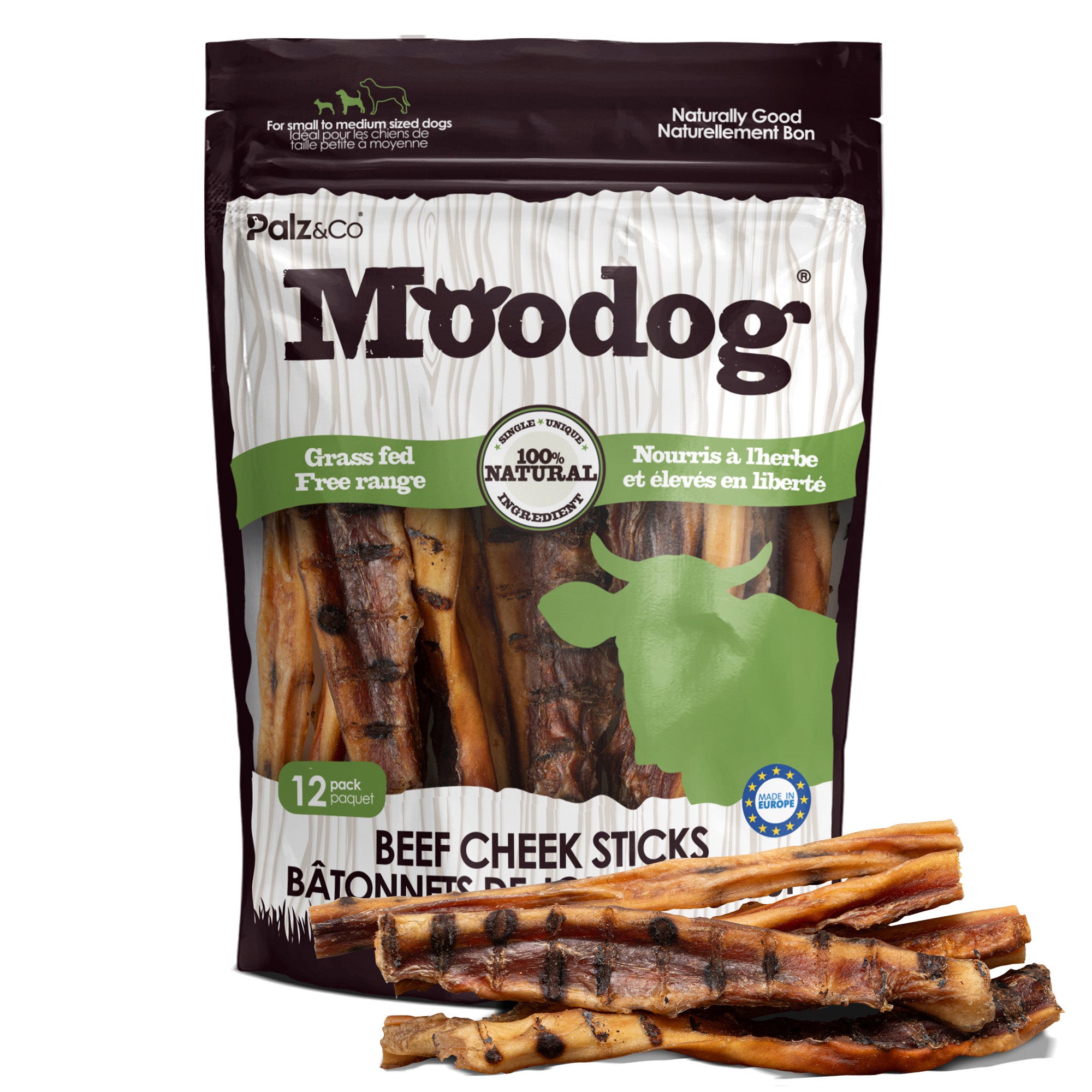 Moodog Beef Cheek Sticks - Pack of 12