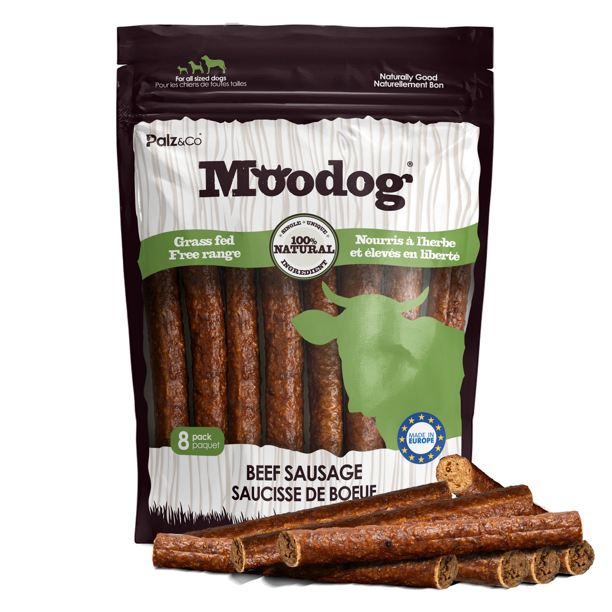 Moodog Beef Sausage Dog Treats - Pack of 8 & 20 Main image