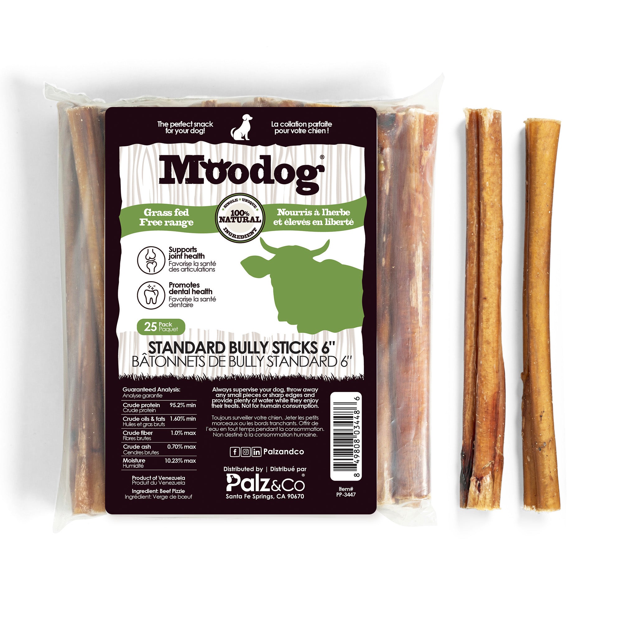 Moodog Beef Standard Bully Sticks 6" & 12" - Pack of 25 Main image