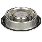 Stainless Steel Center Slow Feeder Bowls, No-Skid Base - 16oz & 32oz