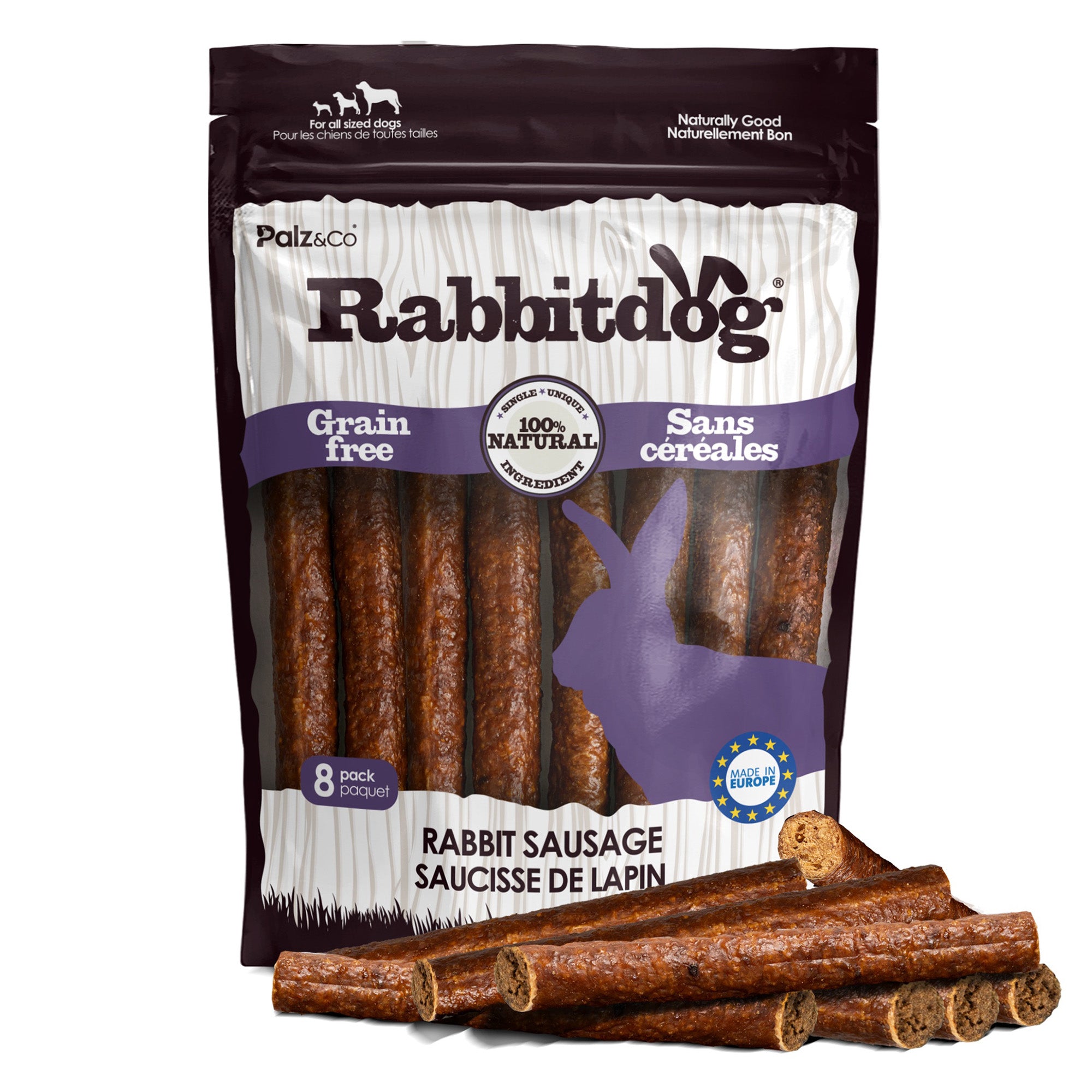 Rabbitdog Rabbit Sausage Dog Treats - Pack of 8 & 20 Main image