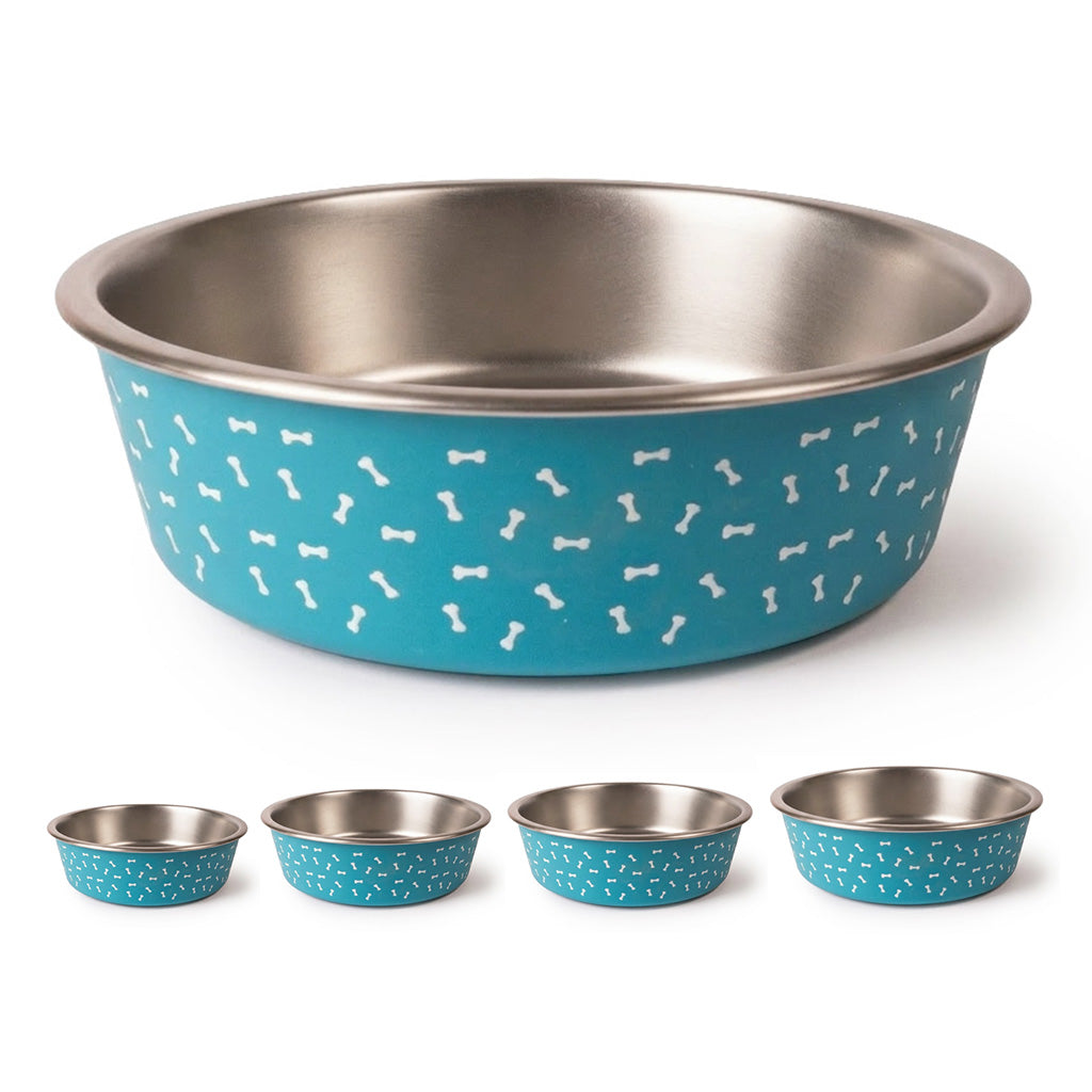 Deco-Blue Stainless Steel Bowl, No-Skid Base - 16oz to 64oz Secondary image