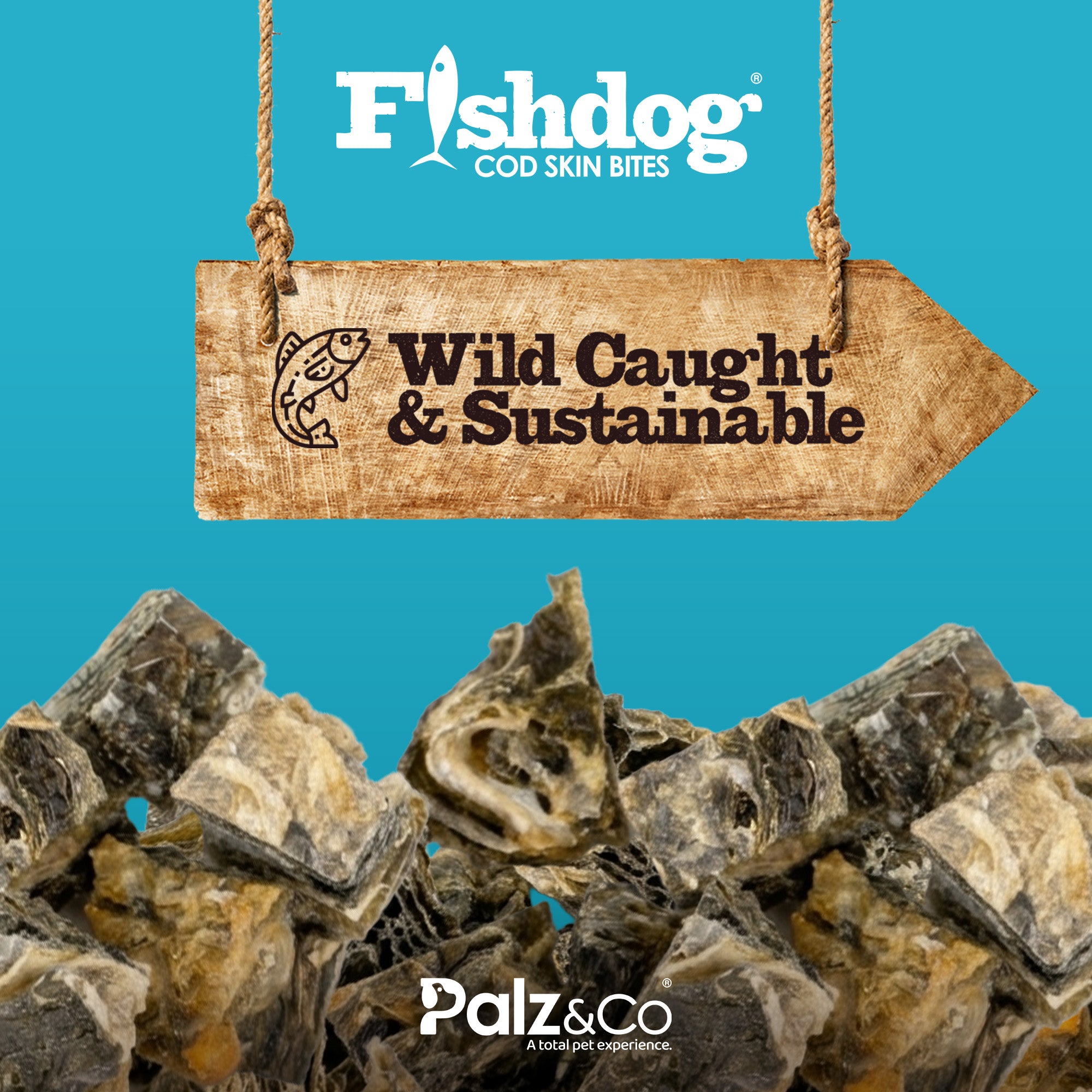 Fishskin Dog Cod Bites Cubes - 2.5 oz