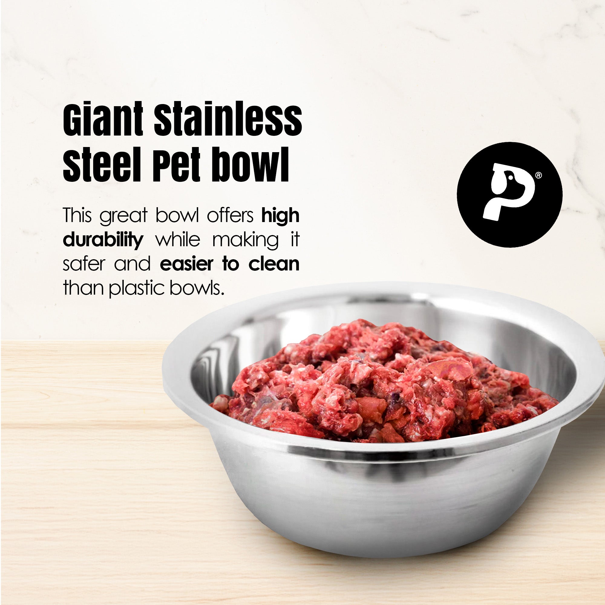 Stainless Steel Pet Bowl, Giant - 384oz
