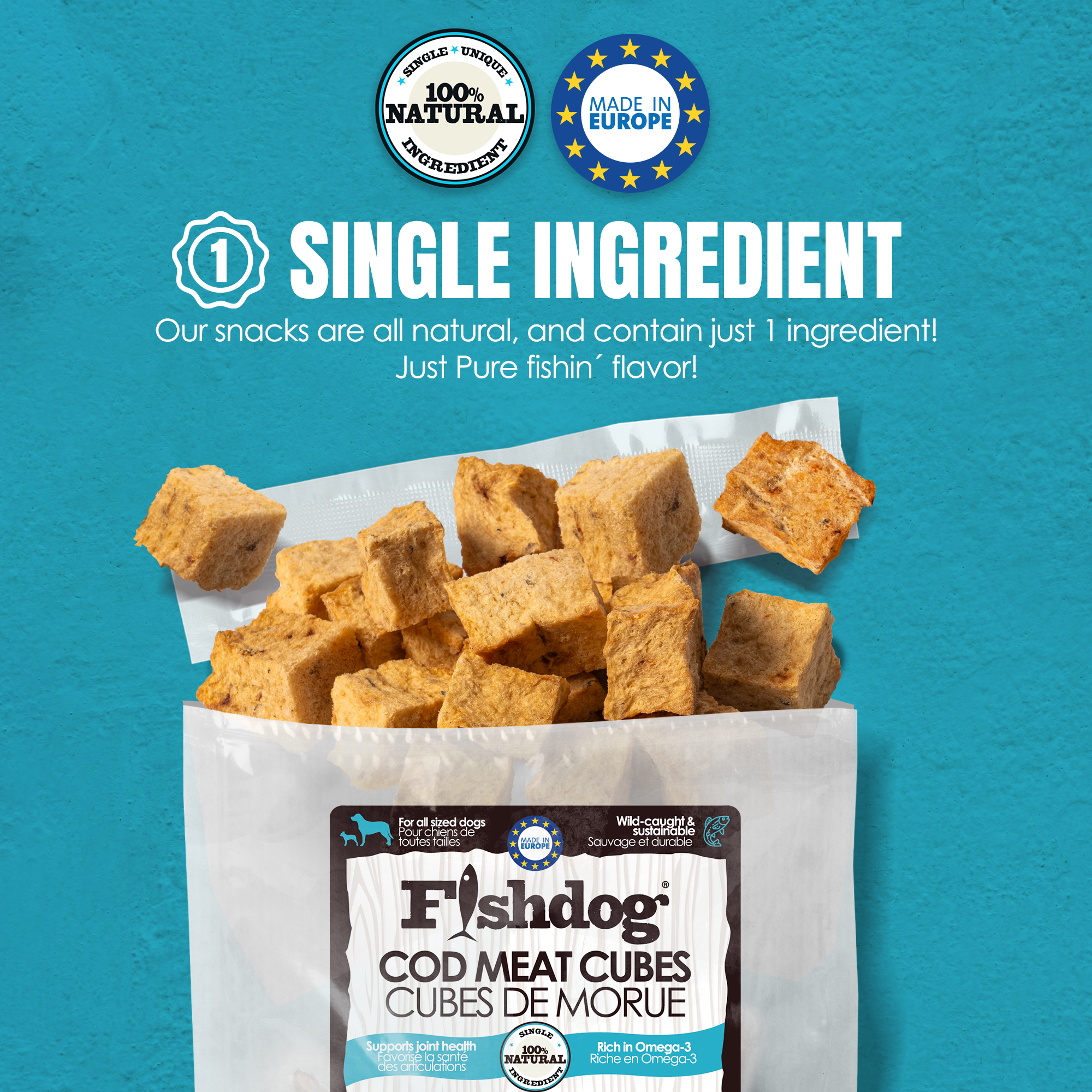 Fishdog Cod Meat Cubes - 2 oz (60g) Secondary image