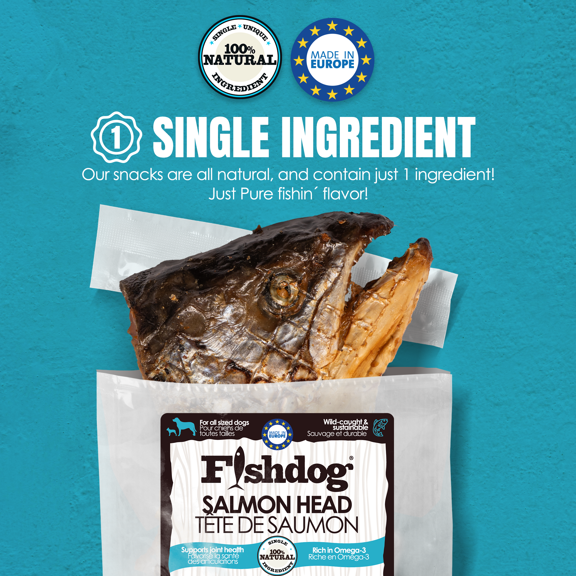Fishdog Salmon Head (halves) - 4.5 oz (127g) Secondary image