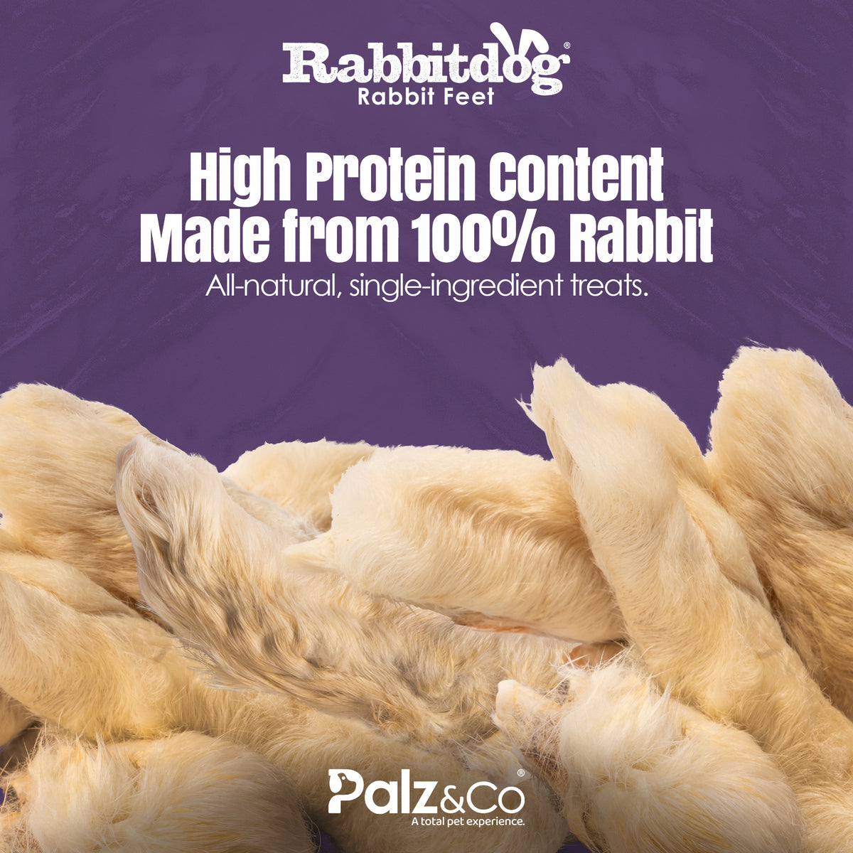 Dog Rabbit Feet Rabbitdog Rabbit Feet with Fur - 3.5 oz (100g)