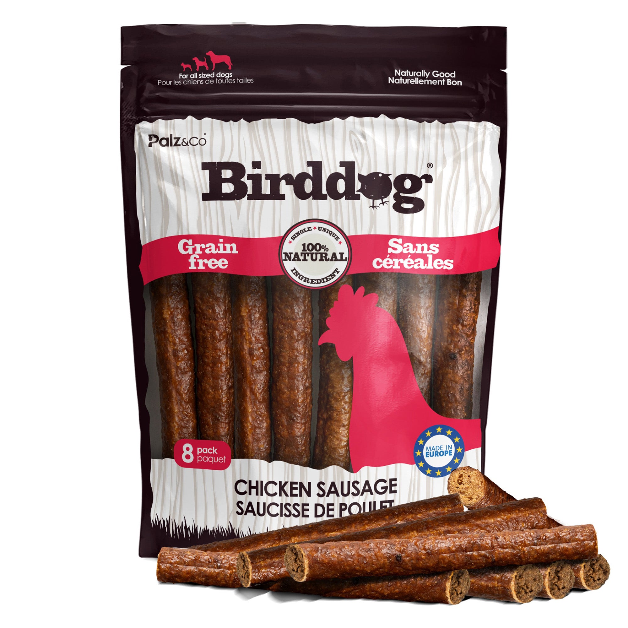 Birddog Chicken Sausage Dog Treats - Pack of 8 & 20 Main image