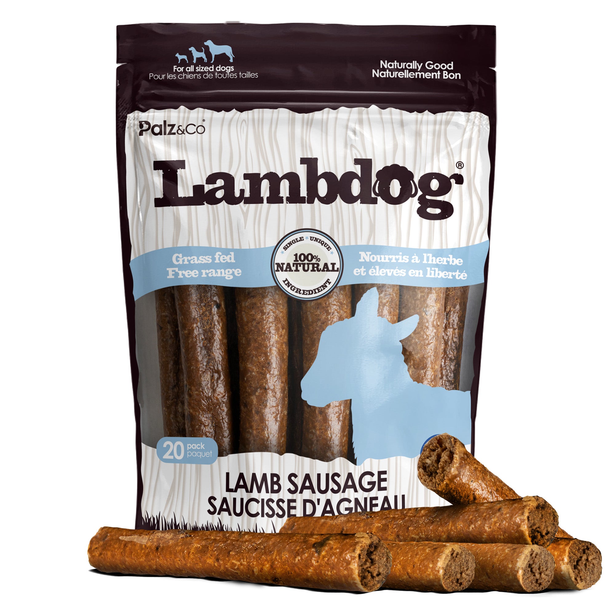 Lambdog Lamb Sausage Dog Treats - Pack of 8 & 20