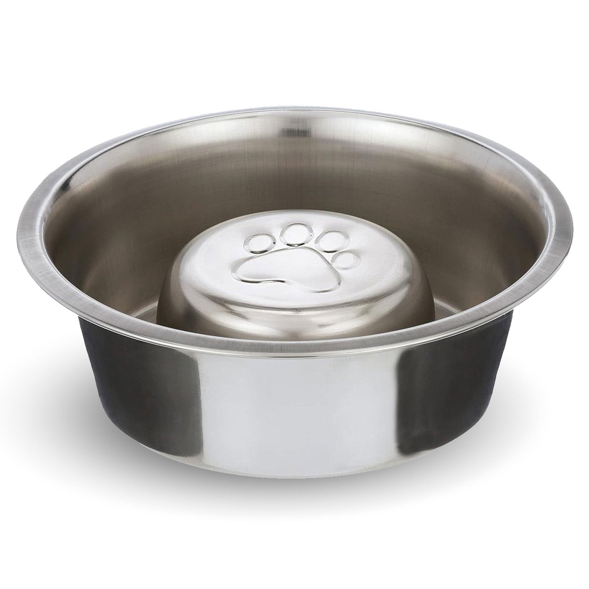 Reversible Slow Feeder Stainless Steel Dog Bowl - 6oz & 16oz