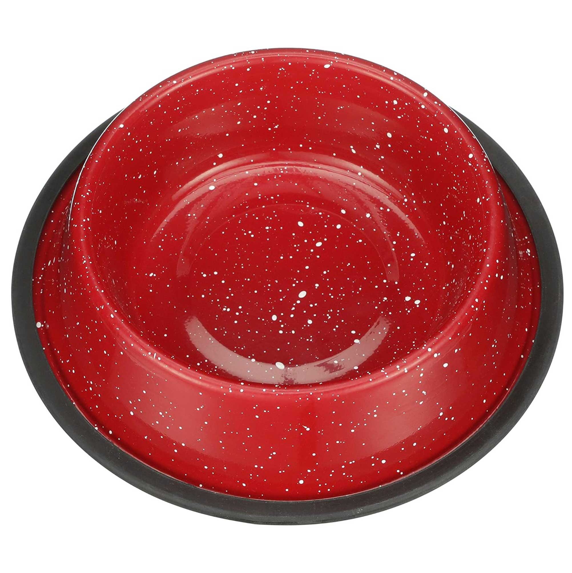 Stainless Steel Pet Bowls Speckled, No-Skid Base