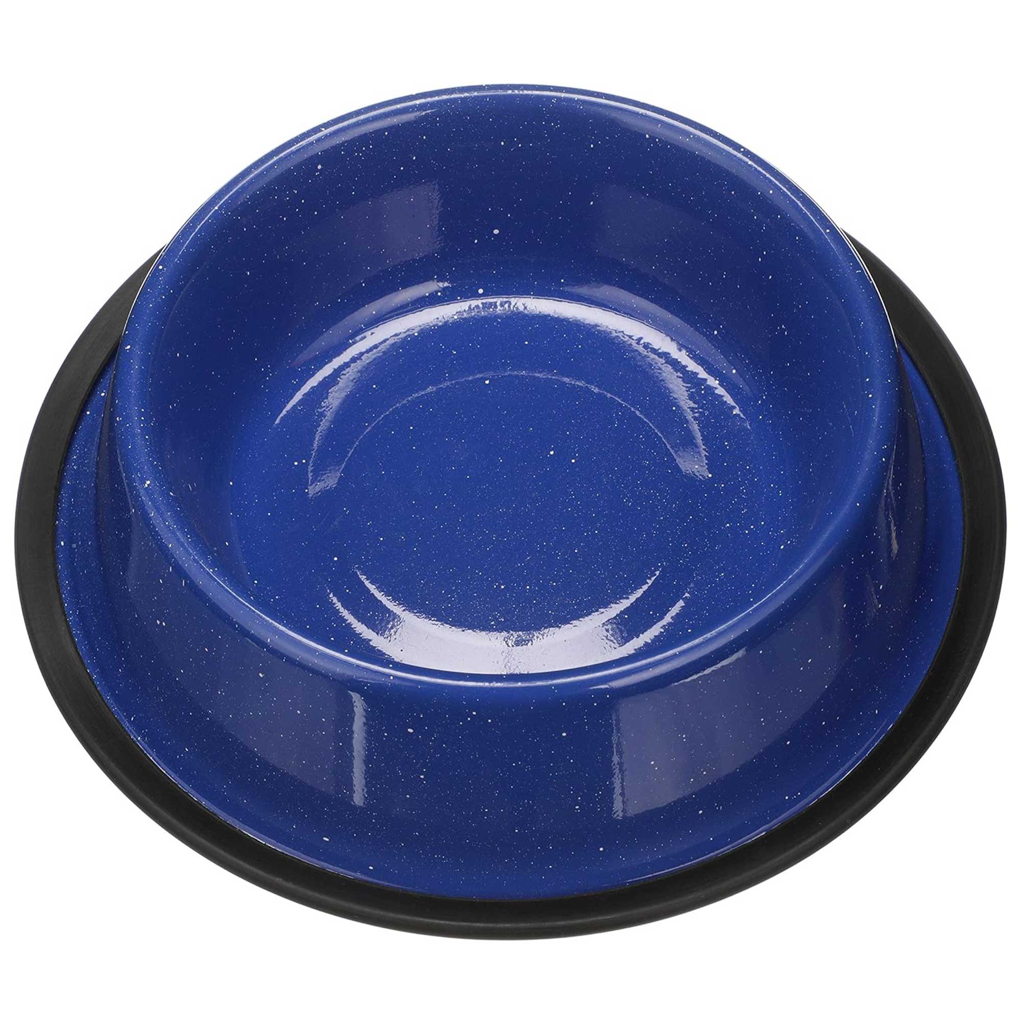 Stainless Steel Pet Bowls Speckled, No-Skid Base