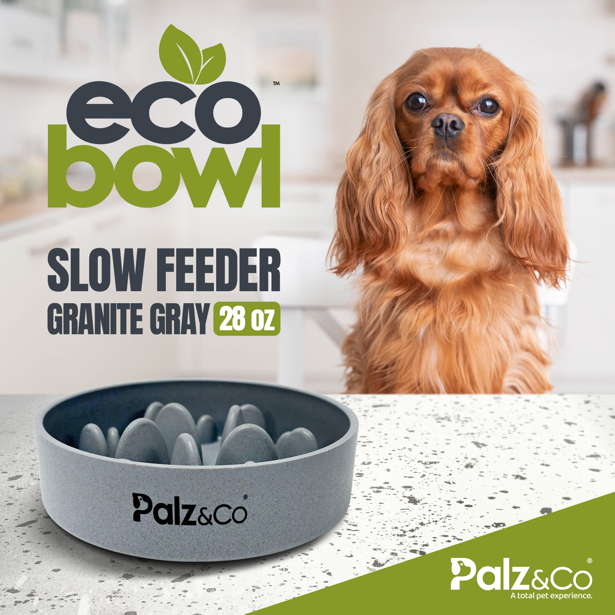EcoBowl Slow Feeder Dog Bowls - 28oz & 48oz