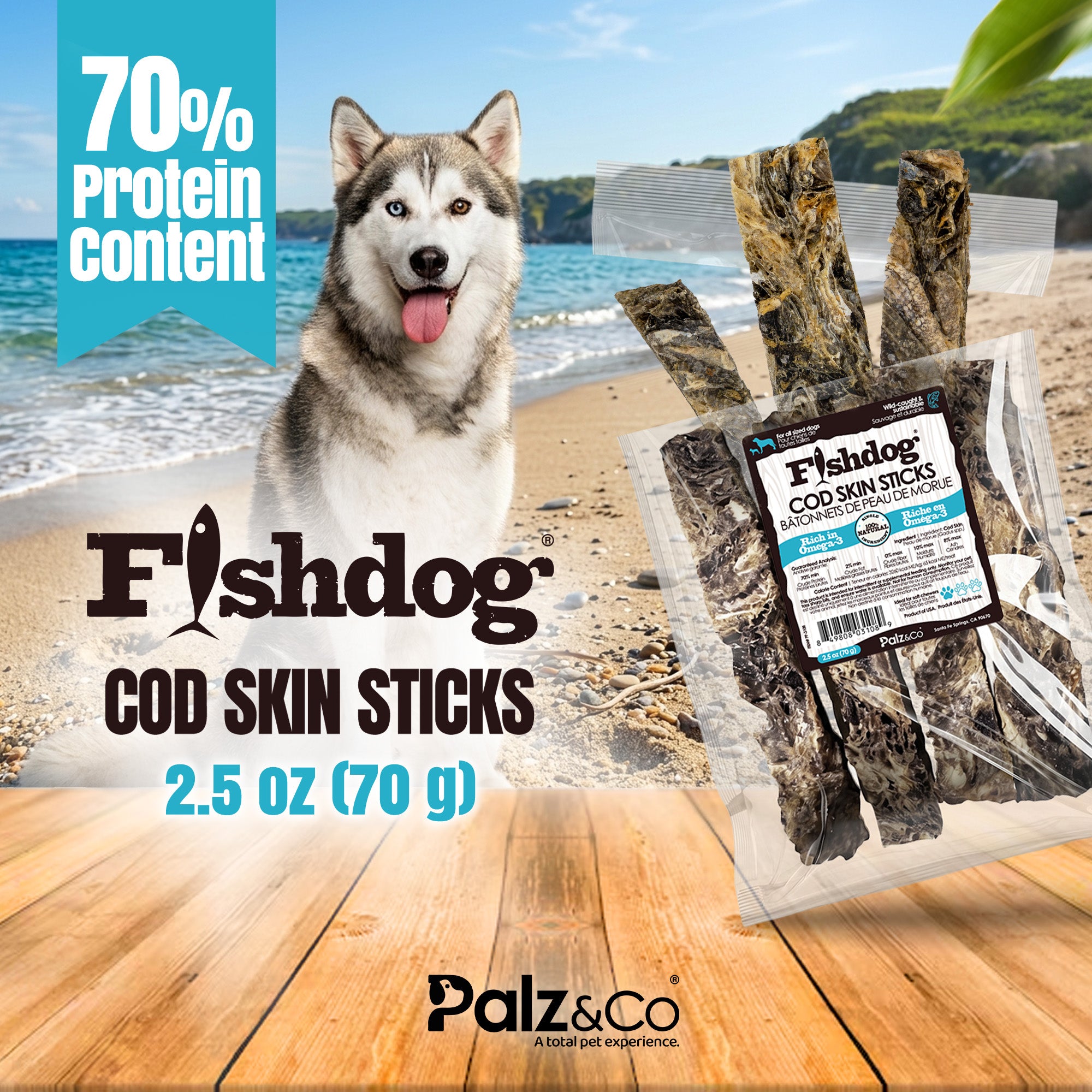 Fishdog Cod Sticks - 2.5 oz