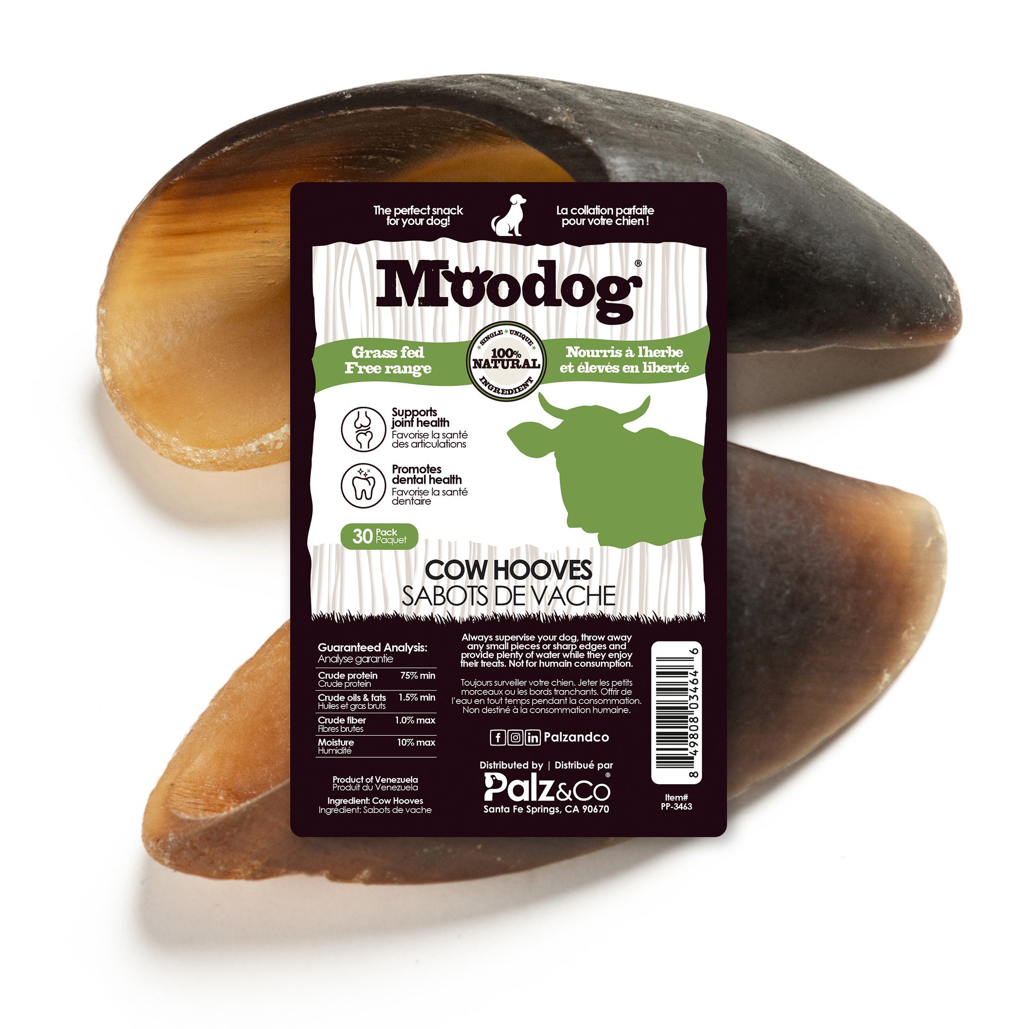 Moodog Beef Cow Hooves - Pack of 30