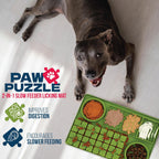 Paw Puzzle Silicone 2-in-1 Slow Feeder & Lick Mat - 3 Sizes & Colors