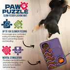 Paw Puzzle Silicone 2-in-1 Slow Feeder & Lick Mat - 3 Sizes & Colors