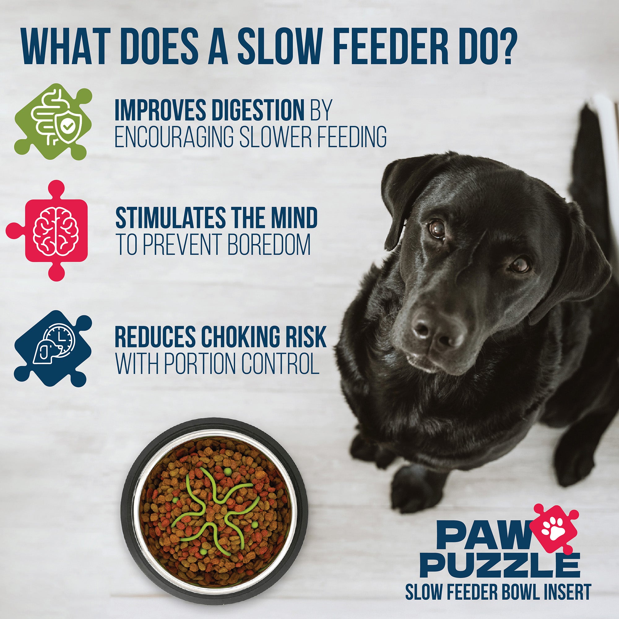 Paw Puzzle Dog Feeders Bowl Insert