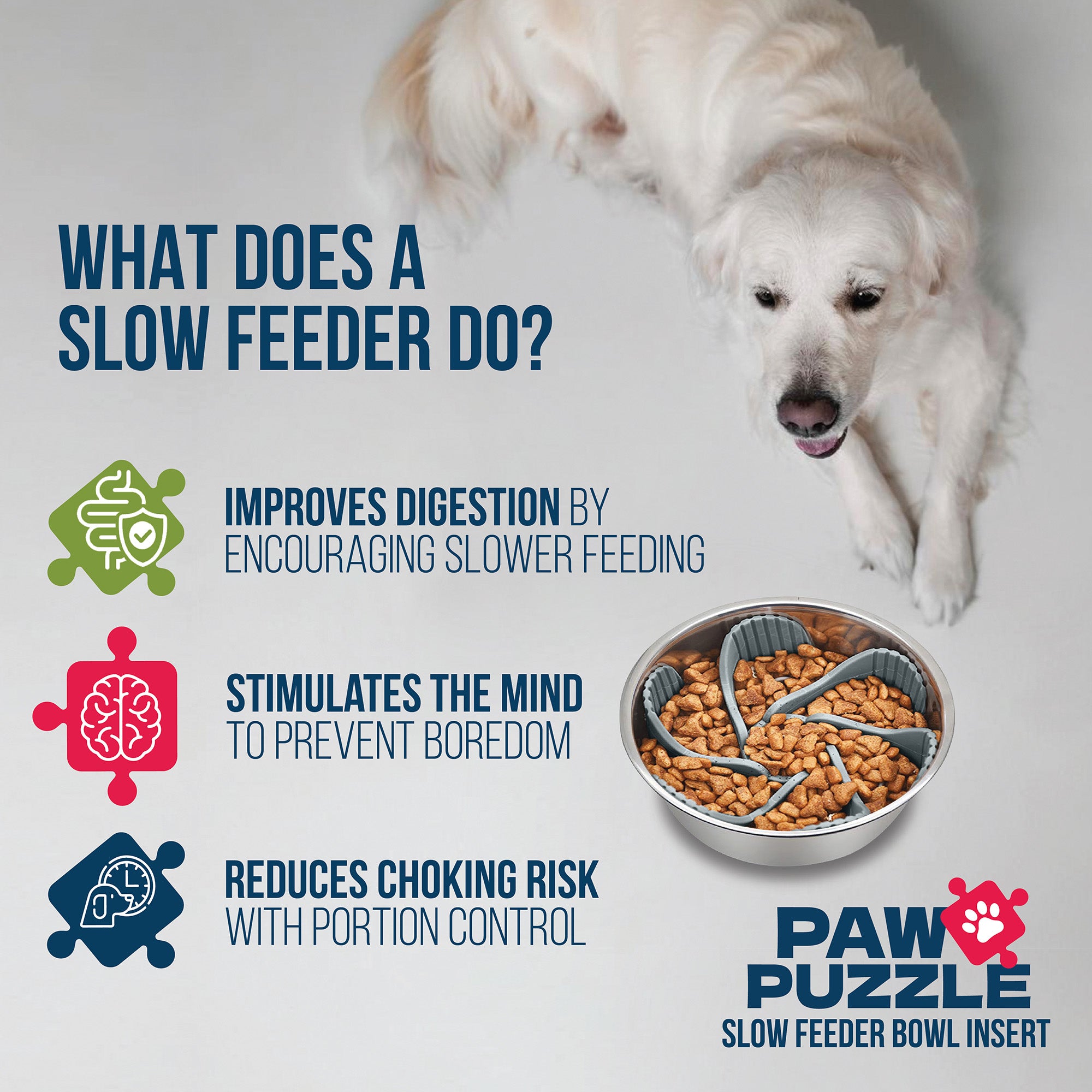 Paw Puzzle Dog Feeders Bowl Insert