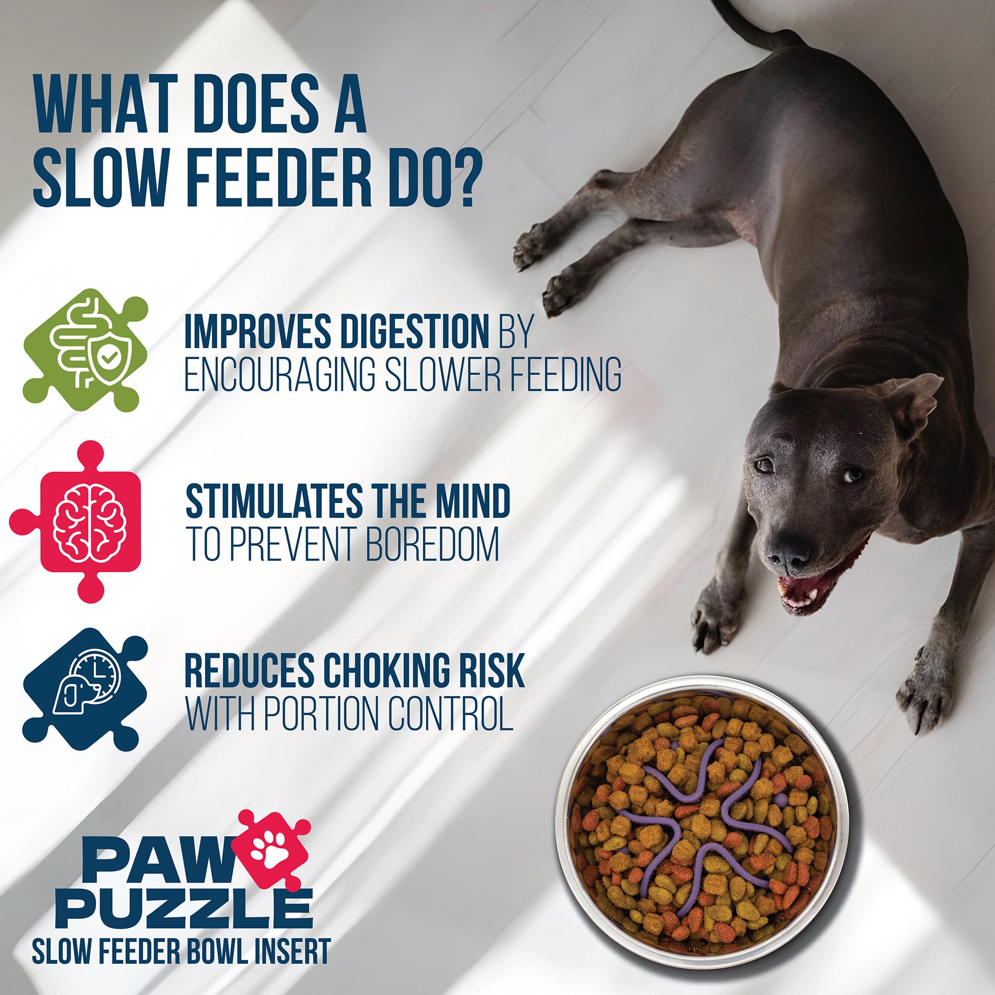 Paw Puzzle Dog Feeders Bowl Insert
