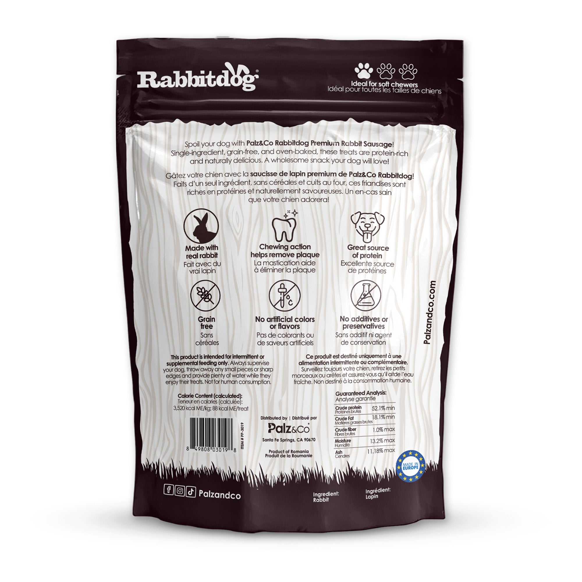 Rabbitdog Rabbit Sausage Dog Treats - Pack of 8 & 20