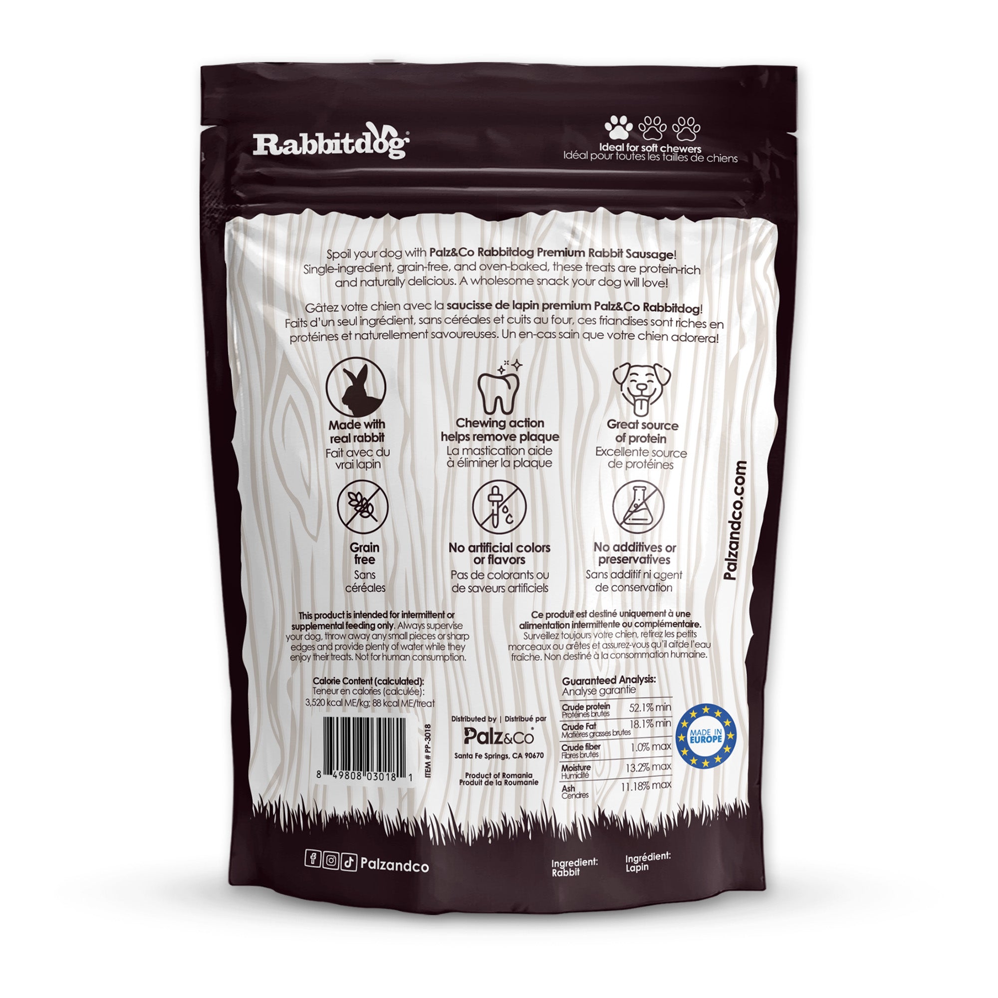 Rabbitdog Rabbit Sausage Dog Treats - Pack of 8 & 20