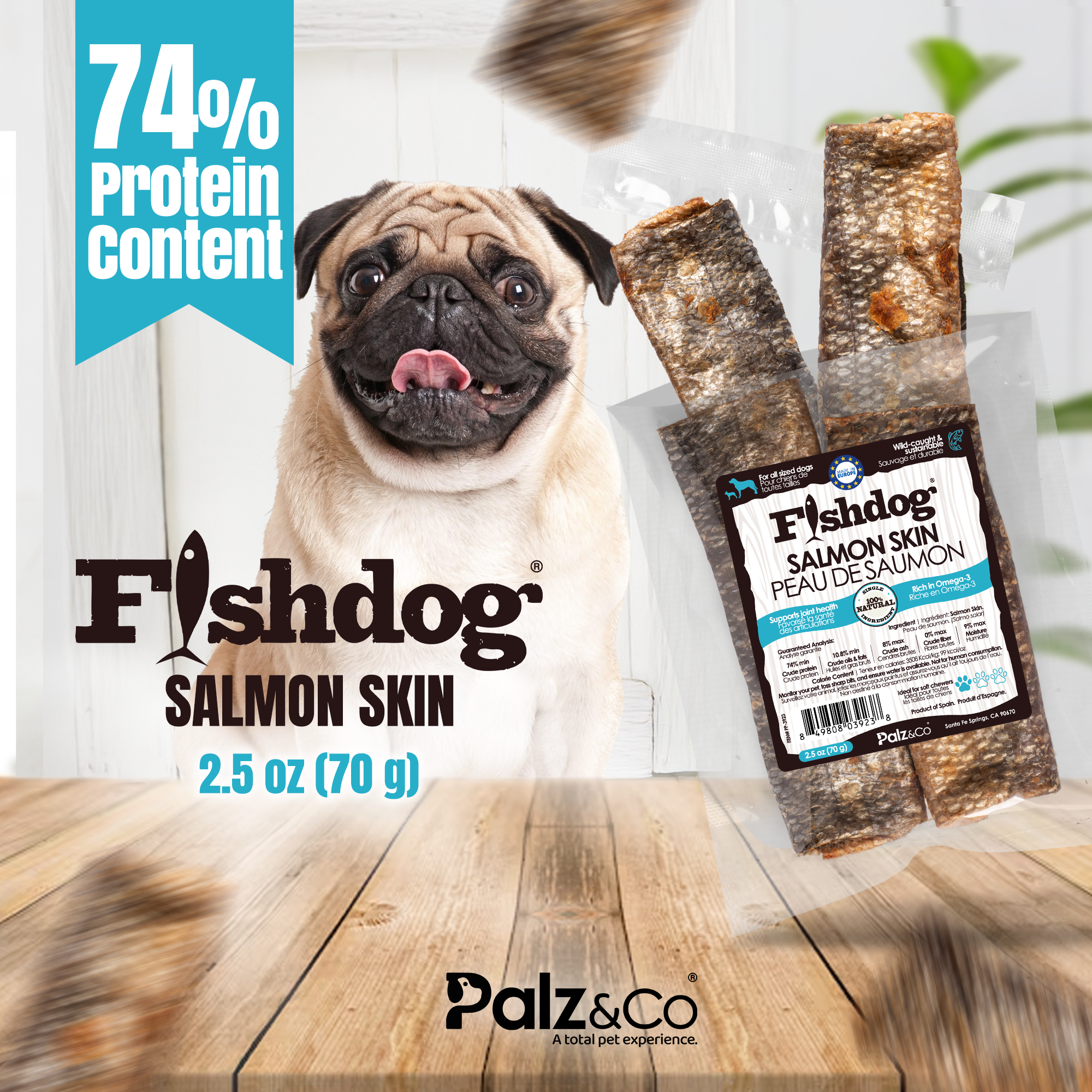 Fishdog Salmon Skin - 2.5 oz (70g)