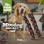 MooDog Beef Braided Gullet 8" - Pack of 2