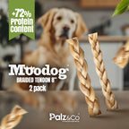 Moodog Braided Beef Tendon 8" - Pack of 2