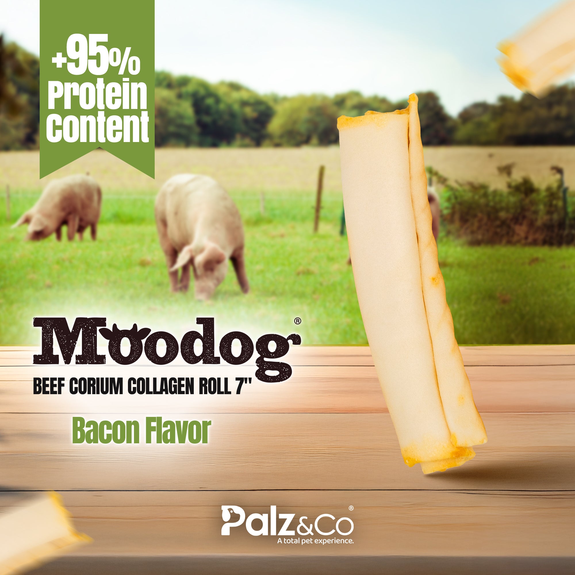 Moodog Beef Corium Collagen Roll Dog Treats
