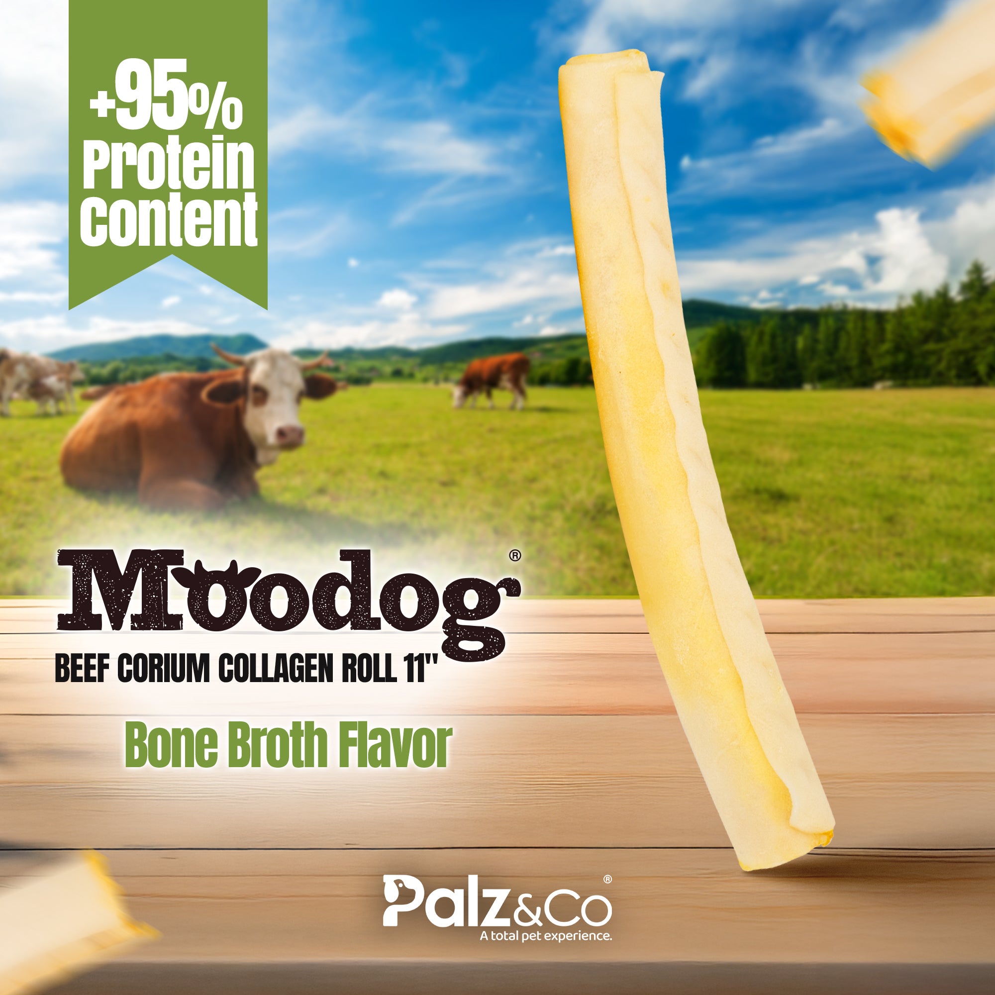 Moodog Beef Corium Collagen Roll Dog Treats