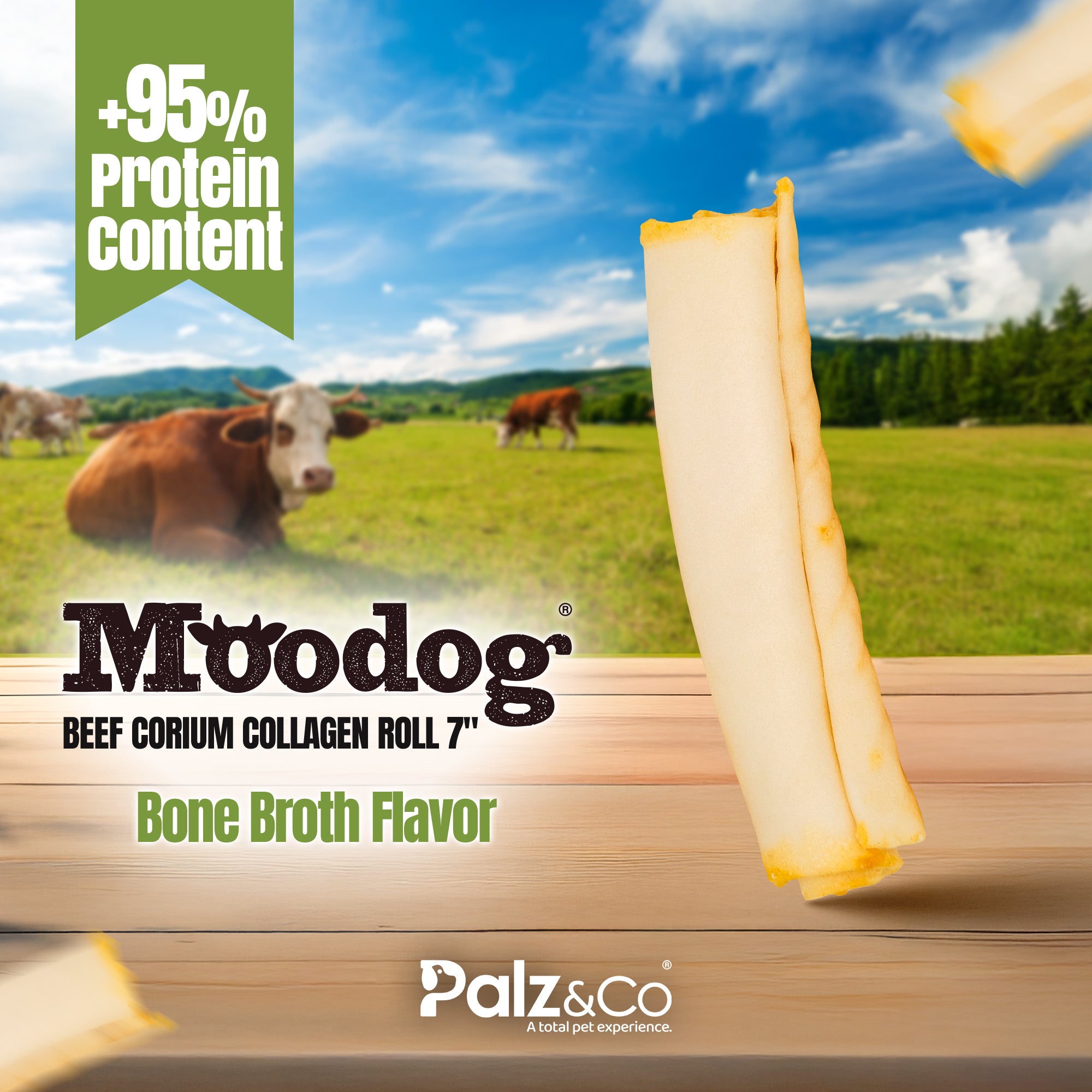Moodog Beef Corium Collagen Roll Dog Treats
