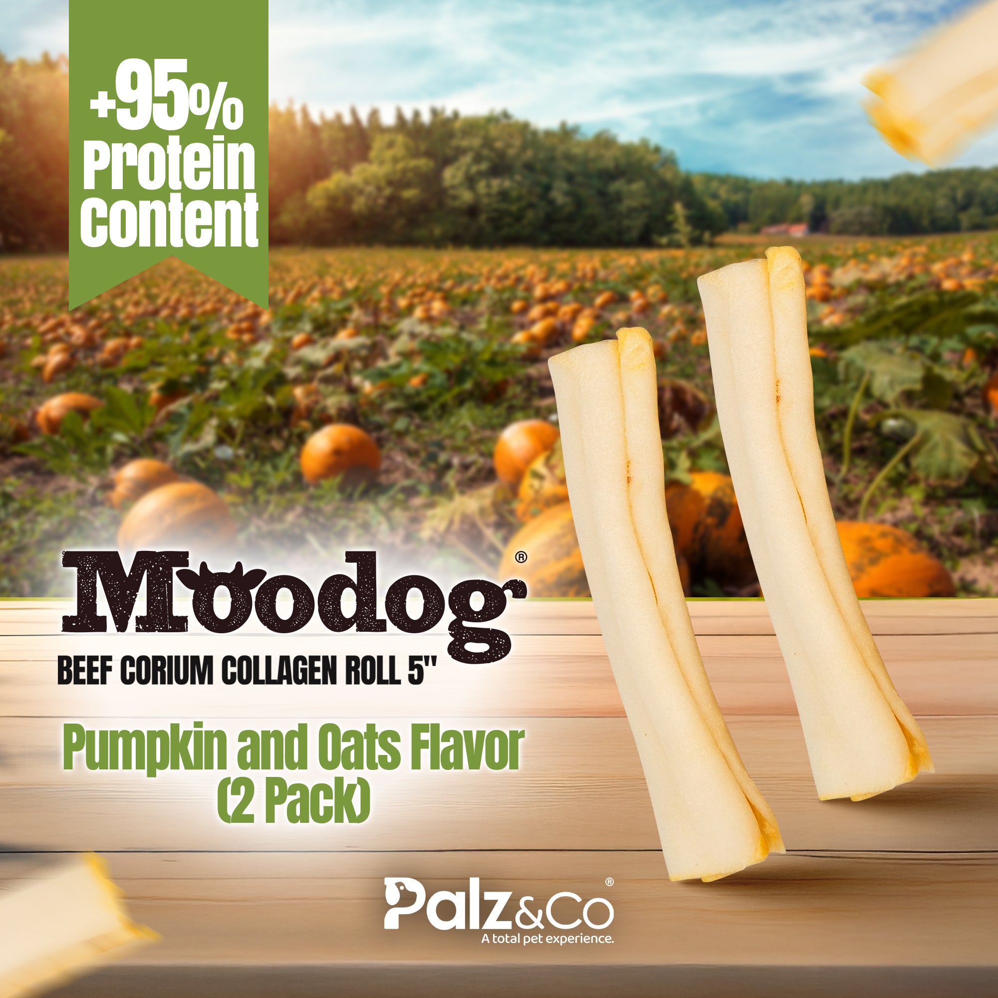 Moodog Beef Corium Collagen Roll Dog Treats