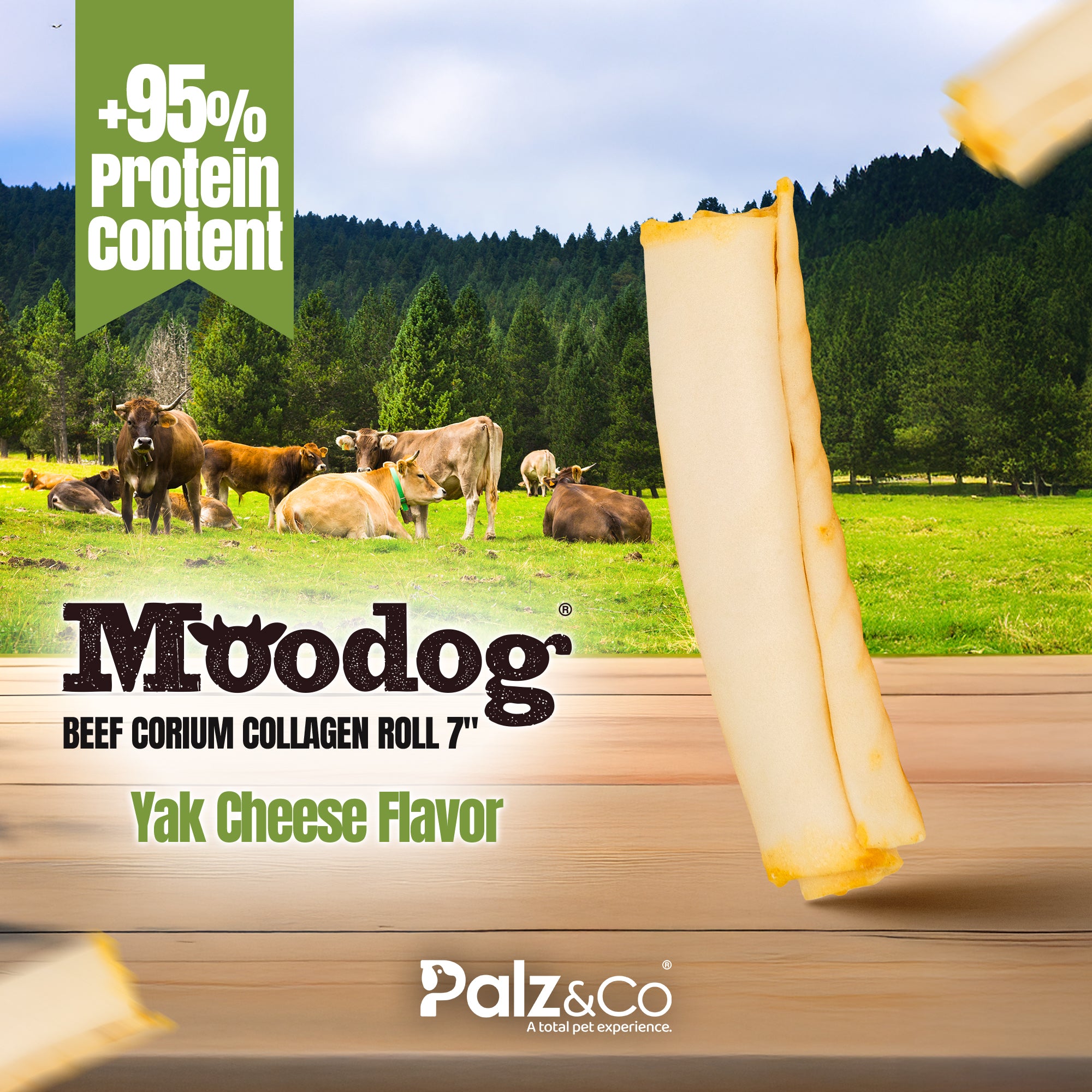 Moodog Beef Corium Collagen Roll Dog Treats