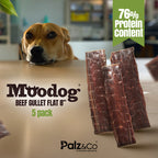 Moodog Flat Beef Gullet 8" - Pack of 5
