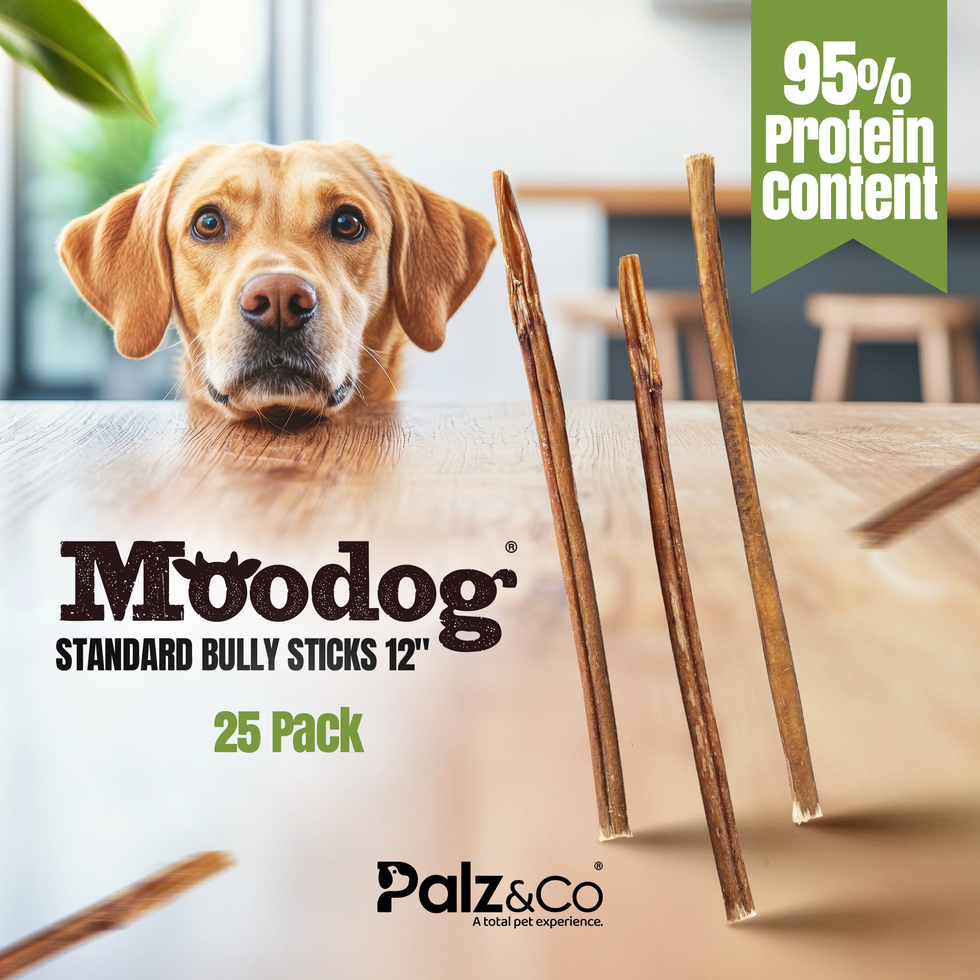 Moodog Beef Standard Bully Sticks 6" & 12" - Pack of 25
