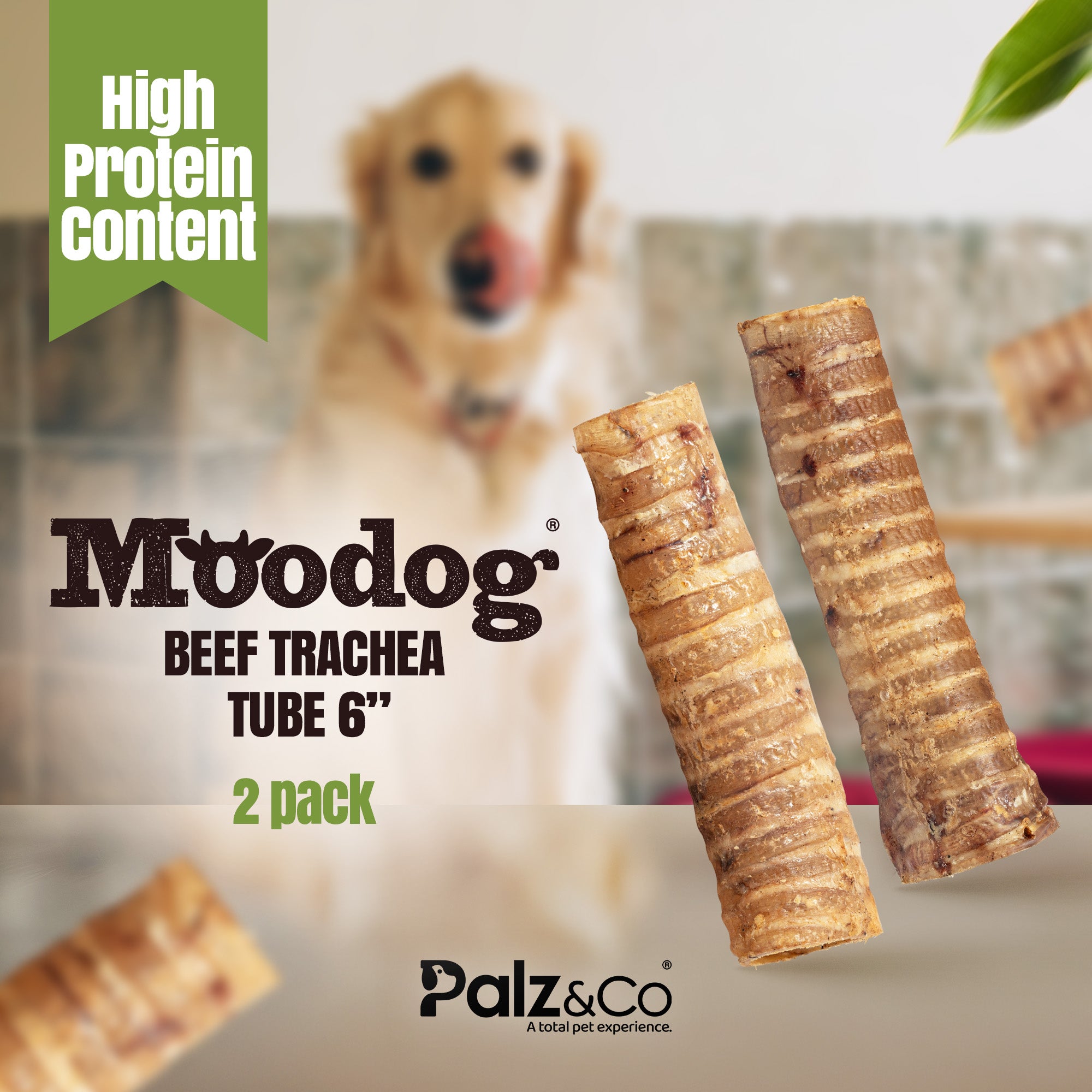 Moodog Beef Trachea Tubes - Pack of 2