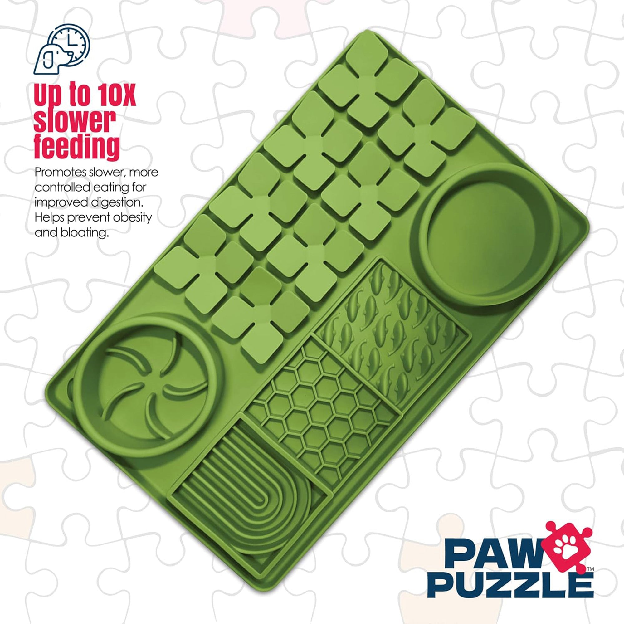 Paw Puzzle Silicone 2-in-1 Slow Feeder & Lick Mat - 3 Sizes & Colors
