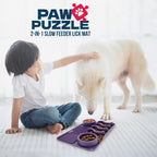 Paw Puzzle Silicone 2-in-1 Slow Feeder & Lick Mat - 3 Sizes & Colors